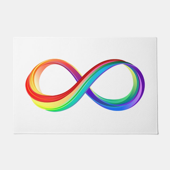 Tapete Símbolo de Infinidade Arco-Íris em Camadas (Frente)