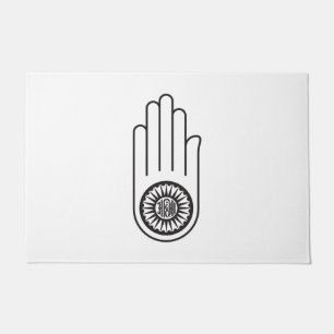 Tapete Símbolo jain de Ahimsa (Mão da Não-Violência)