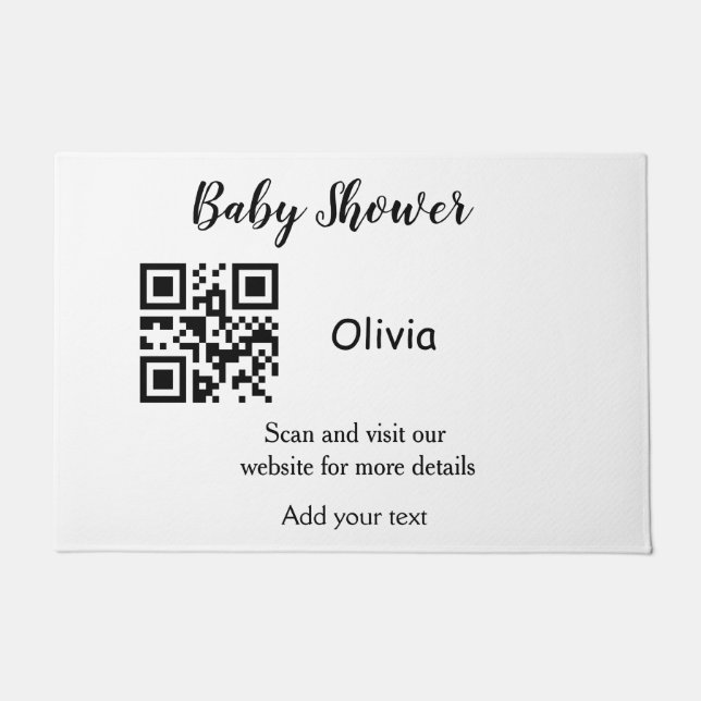 Tapete Simple baby shower website barcode QR add name det (Frente)