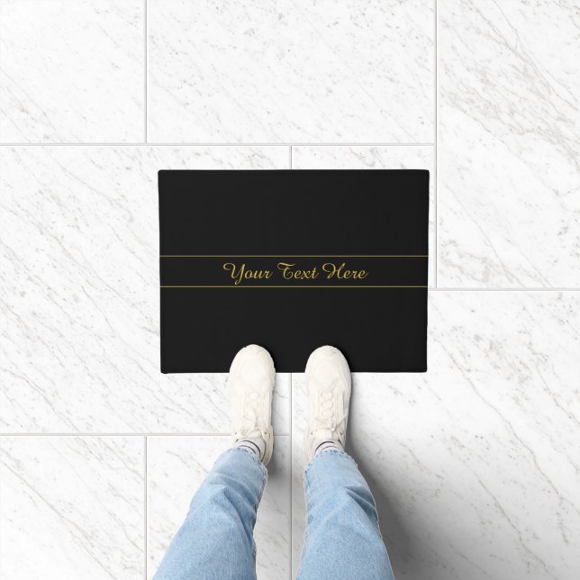 Tapete Simple Customizable Gold & Black Text Design  (Interior)