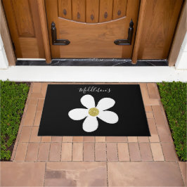 Tapete Simples Black White Daisy Dourada Family