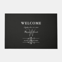 Tapete Simples, porém elegante: Linen Preto com Monograma