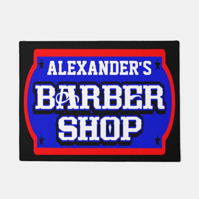 Tapete Sinal de Barbershop Personalizar (Frente)