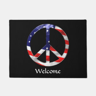 Tapete Sinal de Paz com Personalização de Bandeira Amer
