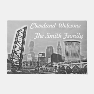 Tapete Skyline de Cleveland da opinião do rio