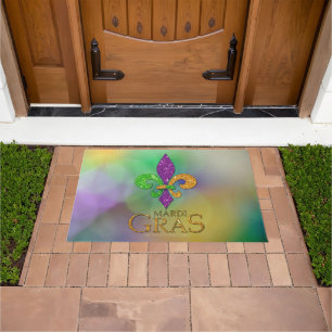 Tapete SlipperyJoe's festivo tema Mardi Gras roxo gre