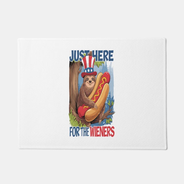 Tapete Sloth Hot Dog 4 de julho de CHURRASCO (Frente)