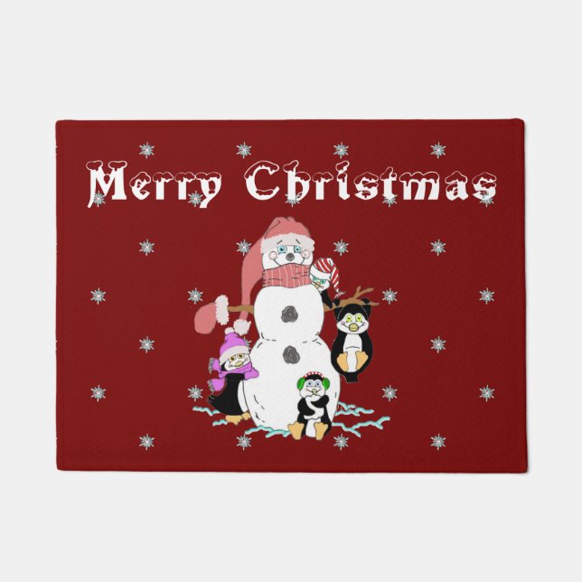 Tapete Snowman e Pinguim Natal (Frente)