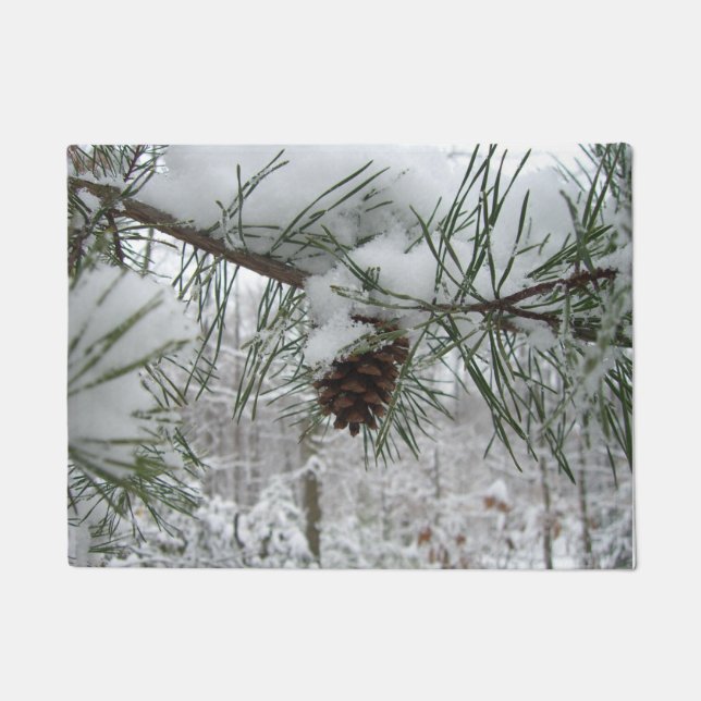 Tapete Snowy Pine Branch Winter Nature Fotografia (Frente)