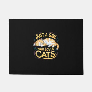Tapete Só Uma Menina Que Ama Um Gatinho Bonito Para O Fil