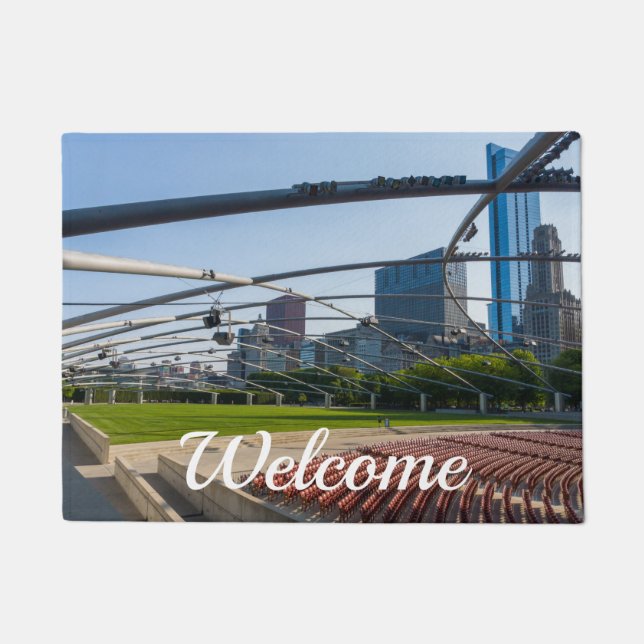 Tapete Sob Pritzker Pavilion Welcome Doormat (Frente)