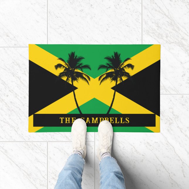 Tapete Sobrenome da Família da Bandeira Jamaicana (Interior)