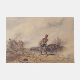 Tapete Soldado ferido após a batalha (cena de guerra)