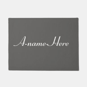 Tapete Sólido de cinzas personalizadas com nome branco pe