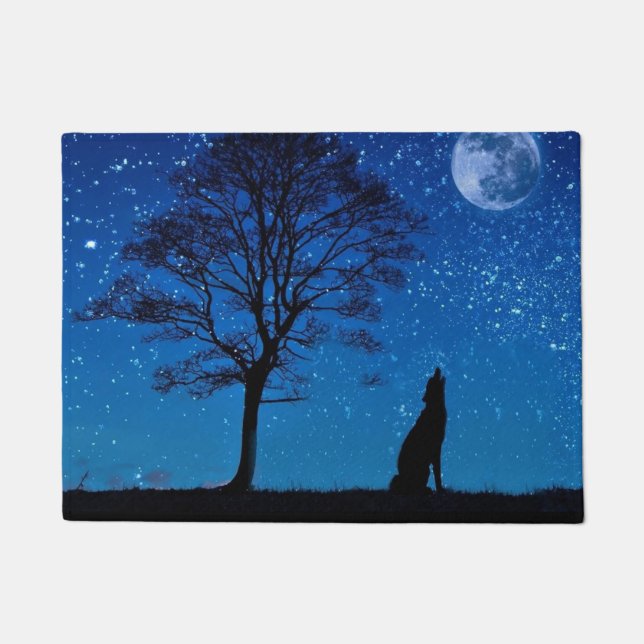 Tapete Solitário Howling Wolf Doormat (Frente)