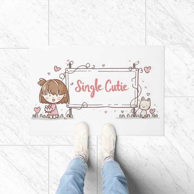 Tapete Solteiro Cutie Girl and Cat (Interior)