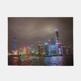 Tapete Sonhos Elétricos - Futurística Shanghai Skyline, A