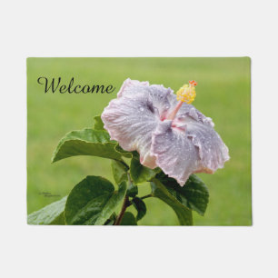 Tapete Spiegeland Bem-Vindo a Porta da Flor Roxo Hibiscus