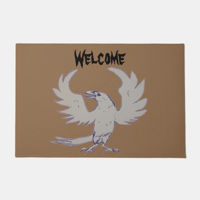 Tapete Spooky Crow Raven Spiegeland Bem-Vindo Doormat (Frente)