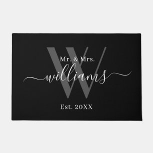 Tapete Sr. Elegante E Sra. Cinza Negra - Script De Nome D