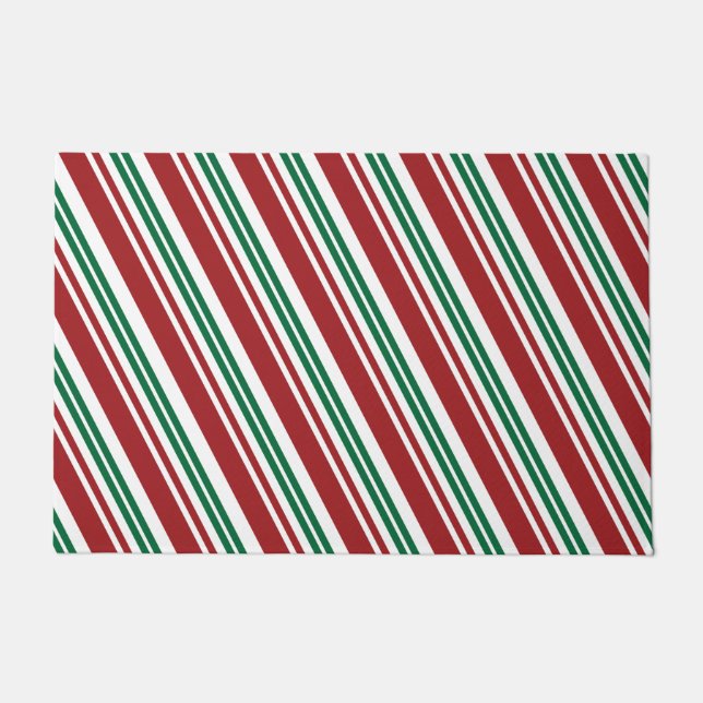 Tapete Stripe de menta Vermelha e Verde (Frente)
