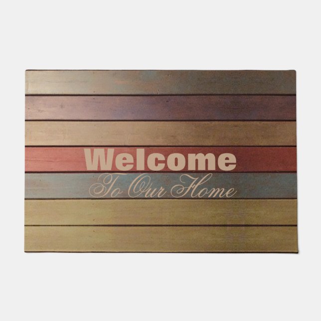 Tapete Stripe Impressão Welcome (Frente)
