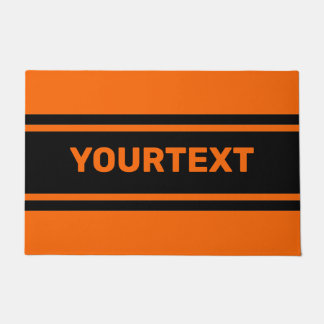 Tapete Stripes de Corrida Negra Laranja Personalizadas