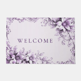 Tapete Stylish Purple Flowers Doormat