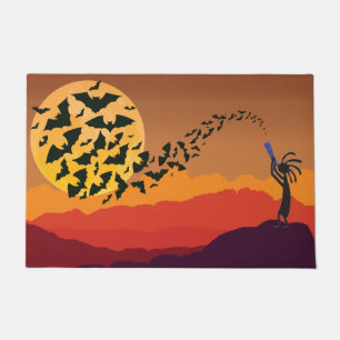 Tapete Sudoeste Bats Moon Kokopelli Halloween
