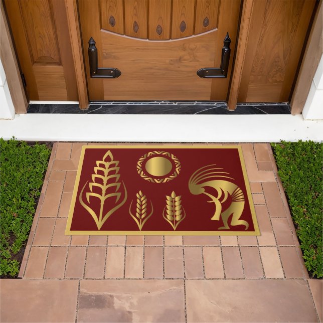 Tapete Sudoeste Springtime Dourado Kokopelli Rug (Ar livre)