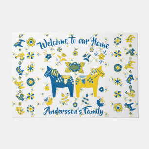 Tapete Sueco Dala Horse l Blue e Yellow