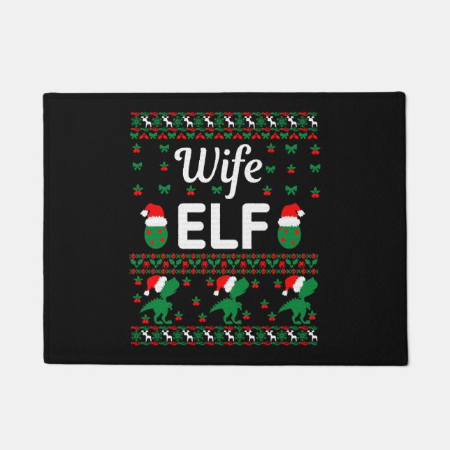 Tapete suéter feio de natal da esposa elf (Frente)