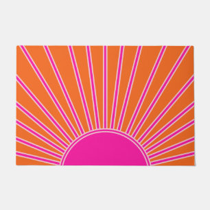 Tapete Sun Sunrise Laranja E Pré-Disquete Rosa Quente