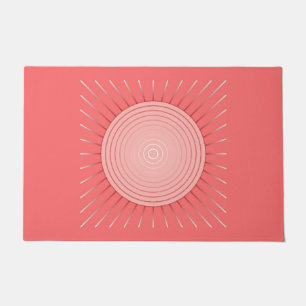Tapete Sunburst Geométrico Moderno, Cor-de-rosa Profundo
