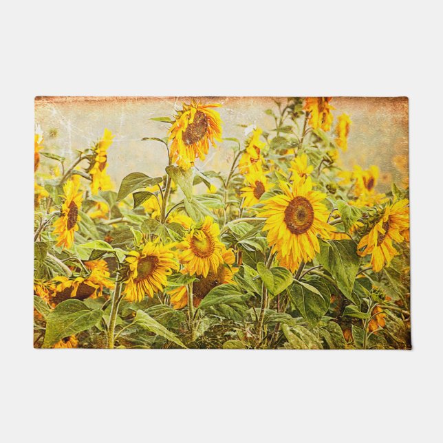 Tapete Sunflower Field Vintage Yellow Country Russo (Frente)