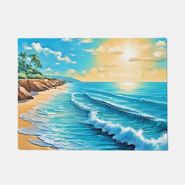 Tapete Sunlit Beach Waves Design (Frente)