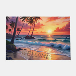 Tapete Sunset de praia tropical personalizado | Arte Cost