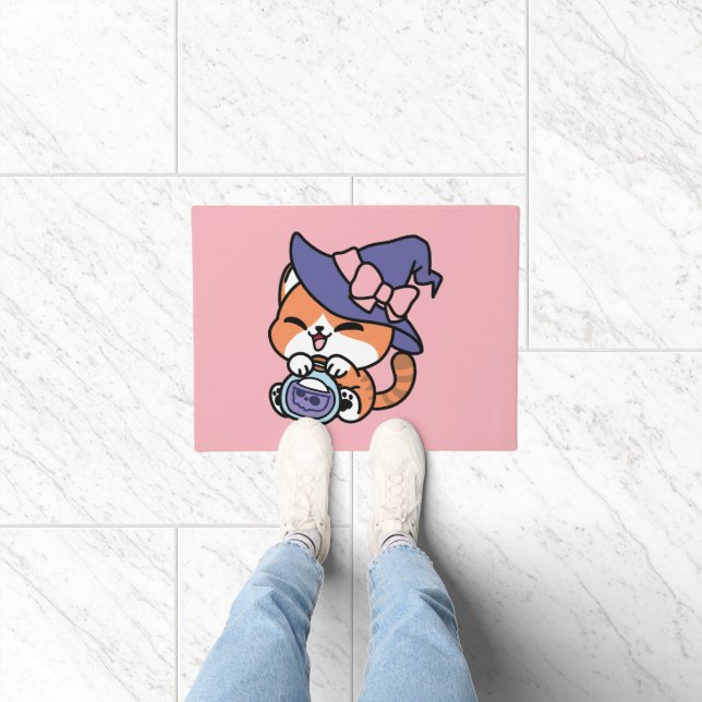 Tapete Tabby Witch Brew – Design de Gato Fofo de Hallowee (Interior)