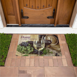 Tapete Taças de Vinho Tinto e Branco Rústicas Uvas Barril