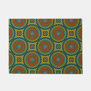 Tapete Tamanho Personalizado - Rug Abstrato Tribal Azul A