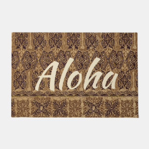 Tapete Tapa primitivo havaiano Aloha Brown da praia de