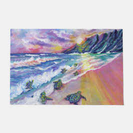 Tapete Tartarugas do Mar Bebês de Kauai Hawaii