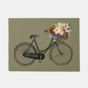Tapete Taupe da esteira de porta da flor da bicicleta da