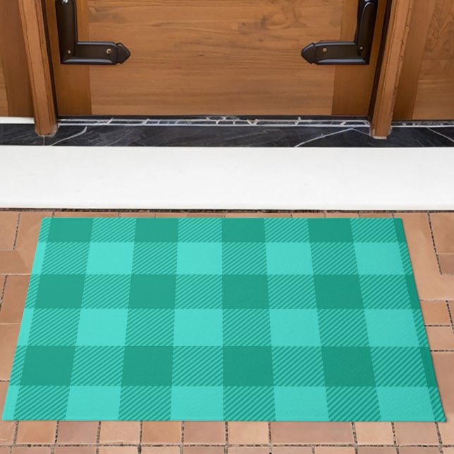 Tapete Teal And Turquoise Gingham Plaid Design  (Criador carregado)