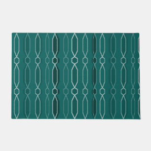 Tapete Teal de Colunas do Hexágono Moderno do Século Médi