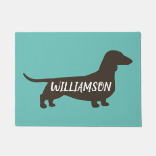 Tapete Teal de Lover do Dachshund Silhouette Wiener