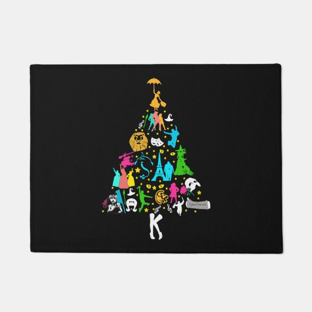 Tapete Teatro Musical da Broadway Árvore de Natal Engraça (Frente)