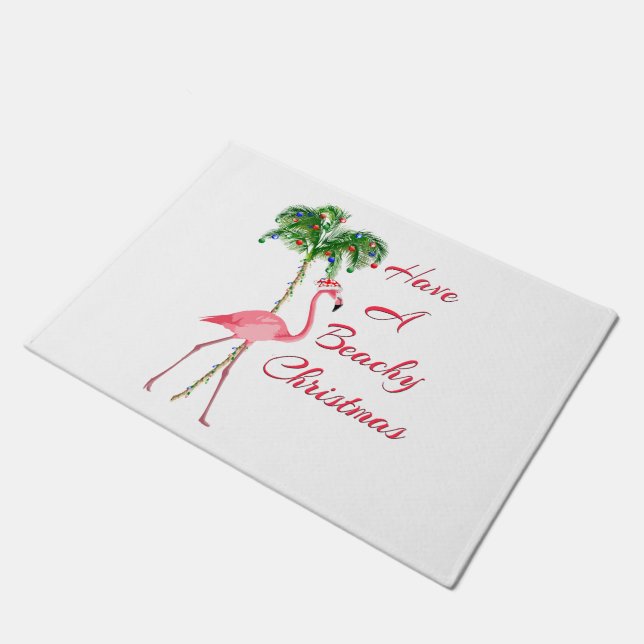 Tapete Tenha Um Flamingo De Natal De Beachê (Inclinado)