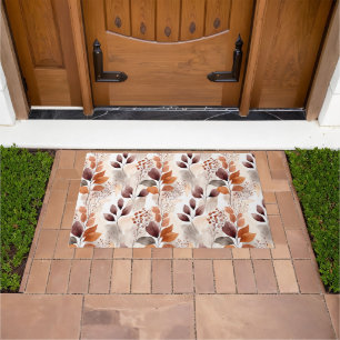 Tapete Terracotta e Folhas de Quedas de Borgonha Boho A