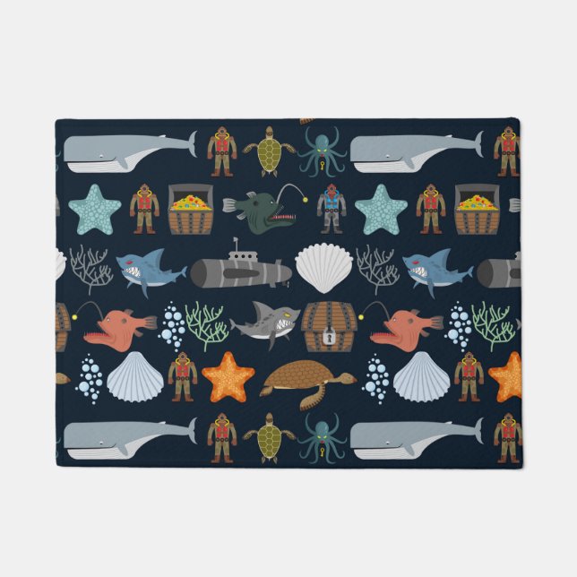 Tapete Teste padrão 1 dos habitantes do oceano (Frente)